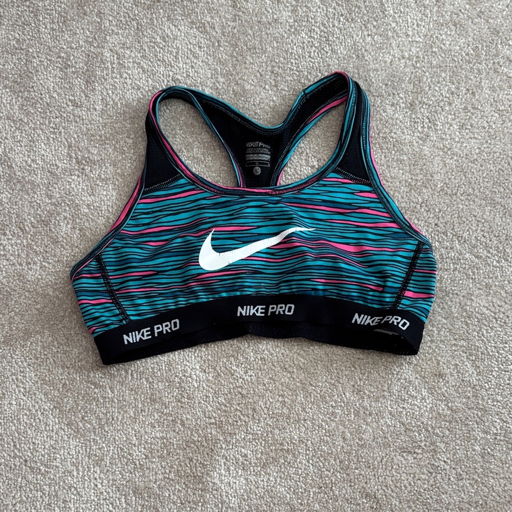 Nike Pro Kids Sports Bra - Black, Blue, and Pink